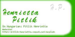 henrietta pitlik business card